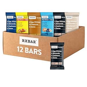 12-Pack 1.8-Oz RXBAR Protein Bars (6-Flavor Variety Pack) $14.25 w/ Subscribe & Save