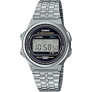 Casio Vintage 39mm Stainless Steel Watch w/ LED Illumination & Stopwatch $27.60