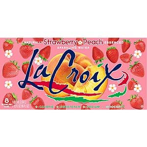 8-Pack 12-Oz La Croix Sparkling Water (Strawberry-Peach) $2.95
