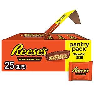 25-Count 0.55oz Reese's Milk Chocolate Snack Size Peanut Butter Cups Pantry Pack $5.70 w/ Subscribe & Save