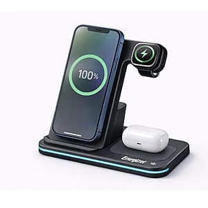 Energizer 3-in-1 up to 15W Foldable Qi Certified Wireless Fast Charging Station $17 + Free S&H