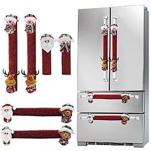 6-Pk Mosoan Burlap Christmas Fridge Door Handle Covers (Santa, Snowman & Reindeer) $16