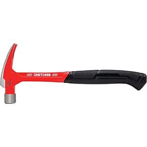 16-Oz CRAFTSMAN Steel Smooth Face Rip Claw Hammer (Black/Red) $16.90