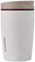 Owala SmoothSip Slider 12-oz stainless steel insulated tumbler with slider lid in Cozy Cocoa colour.