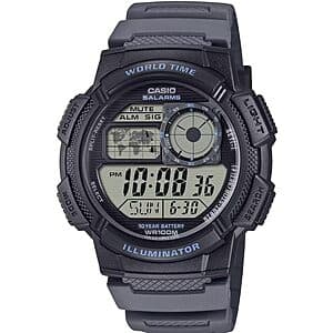 45mm Casio AE-1000W Series Digital Illuminator Men's Resin Watch $27
