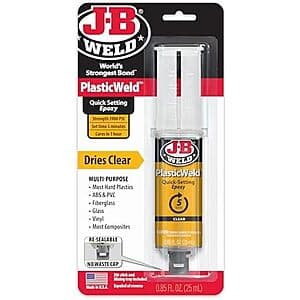 25-ml J-B Weld PlasticWeld Quick-Setting Epoxy Syringe (Translucent Yellow) $4.95