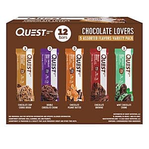 12-Pack 1.76-Oz Quest Nutrition Protein Bars Chocolate Lovers Variety Pack $17.60 w/ Subscribe & Save