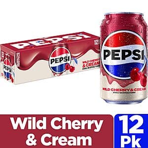 12-pk 12-oz Pepsi Cola Wild Cherry & Cream Soda $4.45