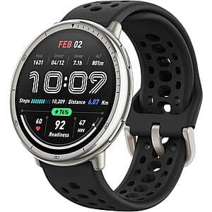 Amazfit Active 2 44mm Smart Watch (Black Silicone) $80 + Free S&H