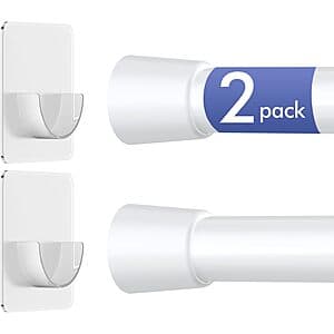 2-Pk CorkLatta Adjustable 16" to 40" Spring Tension Curtain Rods $6.30