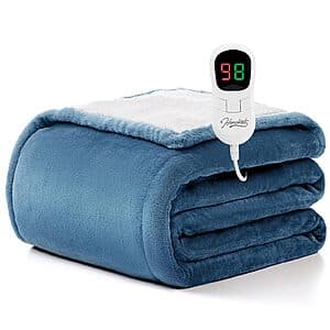 Prime Members: 50"x60" Homemate Heated Electric Throw/Blanket (Light Blue) $14.50 & More + Free Shipping