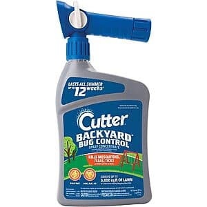 Prime: 32-Oz Cutter Backyard Bug Control Concentrate w/ QuickFlip Hose-End Sprayer $3.50