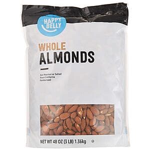 48-Oz Happy Belly Whole Raw Almonds $12.20 w/ Subscribe & Save