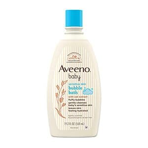 Select Accts: 19.2-Oz Aveeno Baby Sensitive Skin Bubble Bath Soap w/ Oat Extract $5.20 w/ S&S