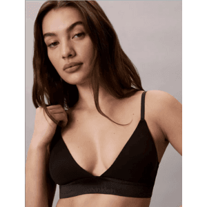 Calvin Klein Icon Cotton Modal Metallic Lightly Lined Triangle Bralette in metallic finish.