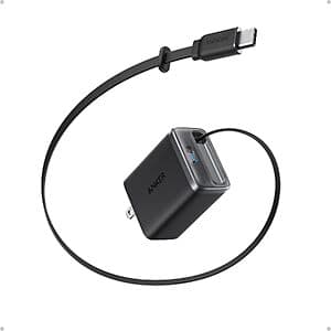 Anker Nano Retractable USB C up to 35W Charger Block (Black or White) $24