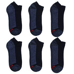 6-Pairs Hanes Men's Max Cushion Low Cut Socks (Black/Grey) $6.60