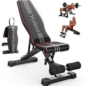 YOLEO Adjustable Weight Bench for Home Gym $38.25 + Free S&H