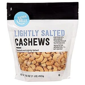 16-Oz Happy Belly Roasted & Lightly Salted Cashews $6.65