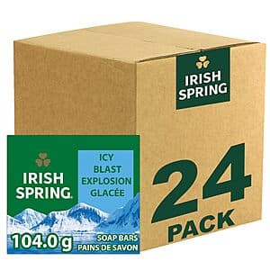 24-Pk 3.7-Oz Irish Spring Deodorant Soap Bars (Icy Blast) $13.15 w/ S&S