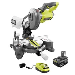 RYOBI 18V ONE+ Cordless 7-1/4" Compound Miter Saw w/ 4.0 Ah Battery & Charger $129 + Free Shipping