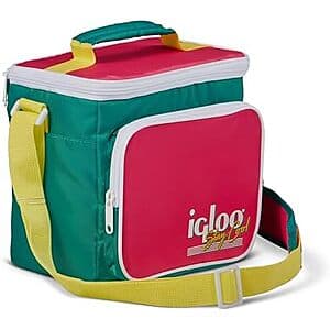 Igloo Retro Insulated Lunch Bag w/ Front Pocket & Adjustable Strap (various) $12