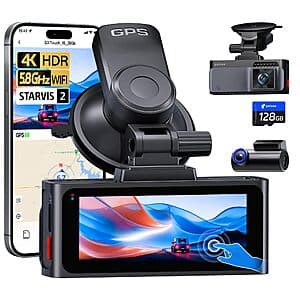 Pelsee S3 Touch 4K Front & 1080p Rear 30fps Dash Cam w/ STARVIS 2 Sensor $70 + Free S&H