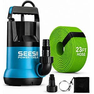 Seesii 1HP 4755 GPH Submersible Water Pump w/ 23' Hose $48 + fREE s&h