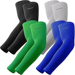 4-Pairs YQXCC Sports Compression Arm Sleeves w/ UV 50+ Sun Protection (Various) $5