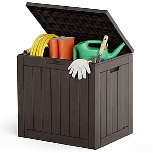 31-Gallon Gianna Resin Outdoor Deck Storage Box (Brown-2) $15