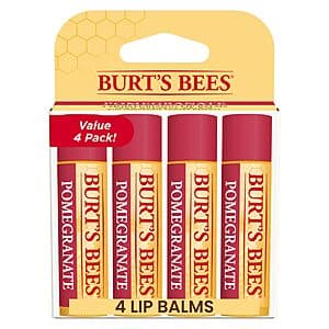 4-Pack 0.15oz Burt's Bees Lip Balm Tubes (Pomegranate) $5.70 w/ Subscribe & Save