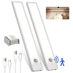 2-Pack SUNLINKCO 8" 41 LED Rechargeable Magnetic Motion Sensor Light (6500K) $10