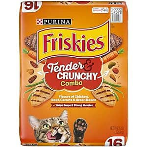 16-Lb Purina Friskies Dry Cat Food (Tender & Crunchy Combo) $11.90 w/ Subscribe & Save