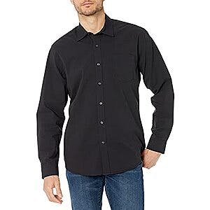 Amazon Essentials Men's Regular-Fit Long-Sleeve Casual Poplin Shirt (Various) $8.30 