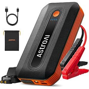 AstroAI B8 3000A 12V Car Battery Jump Starter (Orange) $18