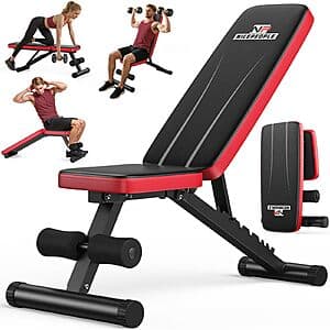 NICEPEOPLE Adjustable Weight Bench w/ 8 Backrest Angles (Up to 600-Lbs Capacity) $42 + Free S&H