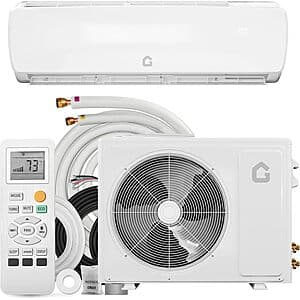 GarveeHome SEER 19 white mini split air conditioning unit with 12000 BTU inverter technology and 230V power rating.