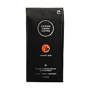 10-Oz Kicking Horse Organic Medium Roast Ground Coffee (Smart Ass) $5.75 w/ S&S