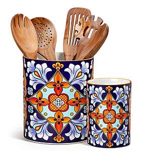 Prime Members: 2-Pc vancasso 7.3" & 5.5" Porcelain Utensil Holder Set $22.50