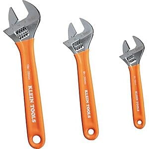 3-Piece Klein Tools Adjustable Wrench Set (6", 8" & 10") $30