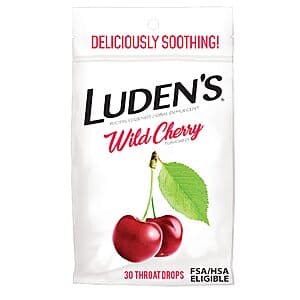 30-ct Luden's Sore Throat Relief Lozenges (Wild Cherry Flavored Drops) $1.20 w/ S&S