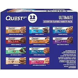 12-Pk 2.12-Oz Quest Nutrition Protein Bars (Ultimate Variety Pack) 2 for $33.10 or less w/ S&S + Free S&H