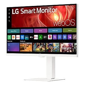 LG 27" Smart 4K UHD (3840 x 2160) IPS Computer Monitor (White) w/ 65W USB-C PD $280 + Free Shipping
