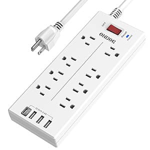 6' ONDOG 2100-Joules Surge Protector Power Strip (8x AC, 3x USB-A, 1x USB-C) $13