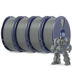 4-Pack 1-kg SUNLU PLA Plus 1.75mm 3D Printer Filament Spools (Grey) $36 + Free Shipping