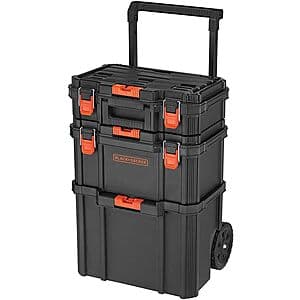 3-Pc BLACK+DECKER Stackable Storage System Set (Small, Deep Toolbox & Rolling Tote) $89.35 + Free Shipping