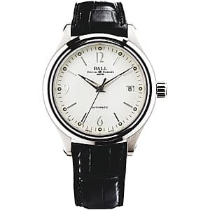 39mm Ball Trainmaster Streamliner Swiss Automatic Watch w/ Black Leather Strap $950 + $35 S&H