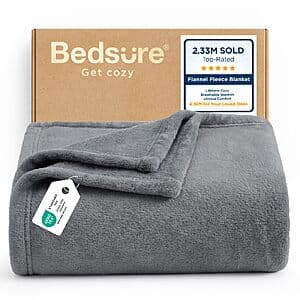 Prime Members: 50" x 60" Bedsure GentleSoft Lightweight Fleece Throw Blanket (Grey) $7.20 + Free S&H