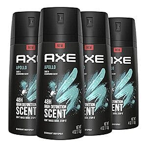 4-Pack 4-Oz AXE Apollo Body Spray Deodorant (Sage & Cedarwood) $11.30 w/ Subscribe & Save