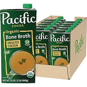 Select Accts: 12-Pk 32-Oz Pacific Foods Organic Unsalted Chicken Bone Broth $34.70 w/ S&S + Free S&H